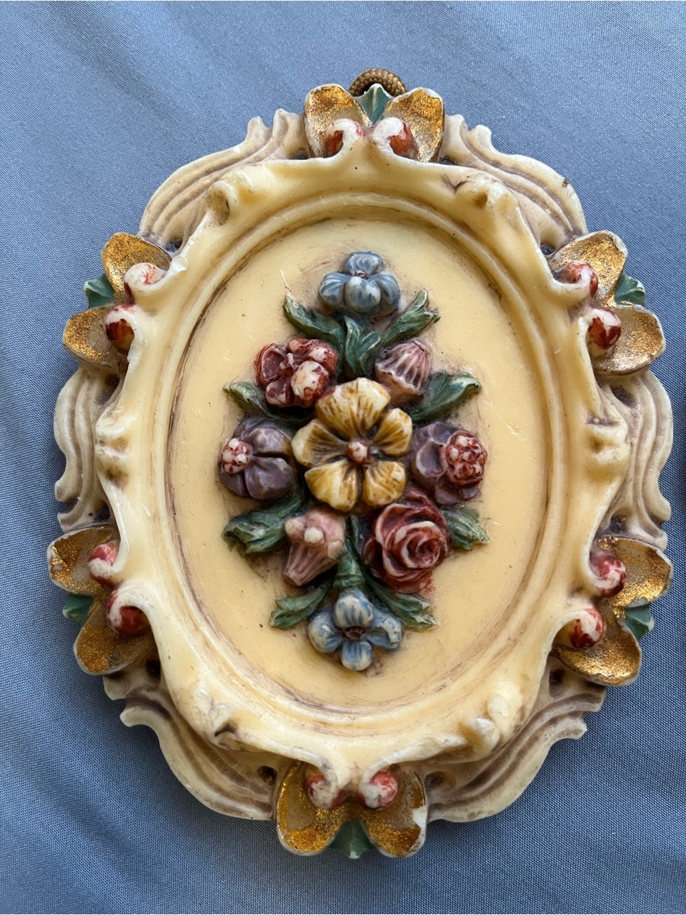 Vintage Capodimonte-style Candle Material Hanging Floral Wall Decor Set of 2
